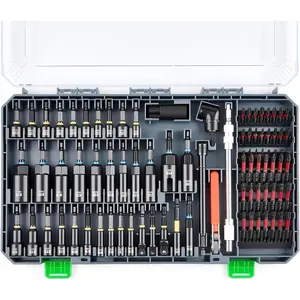 Nut Driver Set, Metric & SAE Driver Bit Set with, Bit Holder, Wing Nut Driver, Sockets, Quick Release Extension, Bits