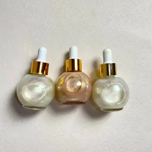 Shimmer Body Highlighter Oil, Liquid Glow Illuminator Drops for Face & Body, Long Lasting Dewy Highlighter for All Skin Tones