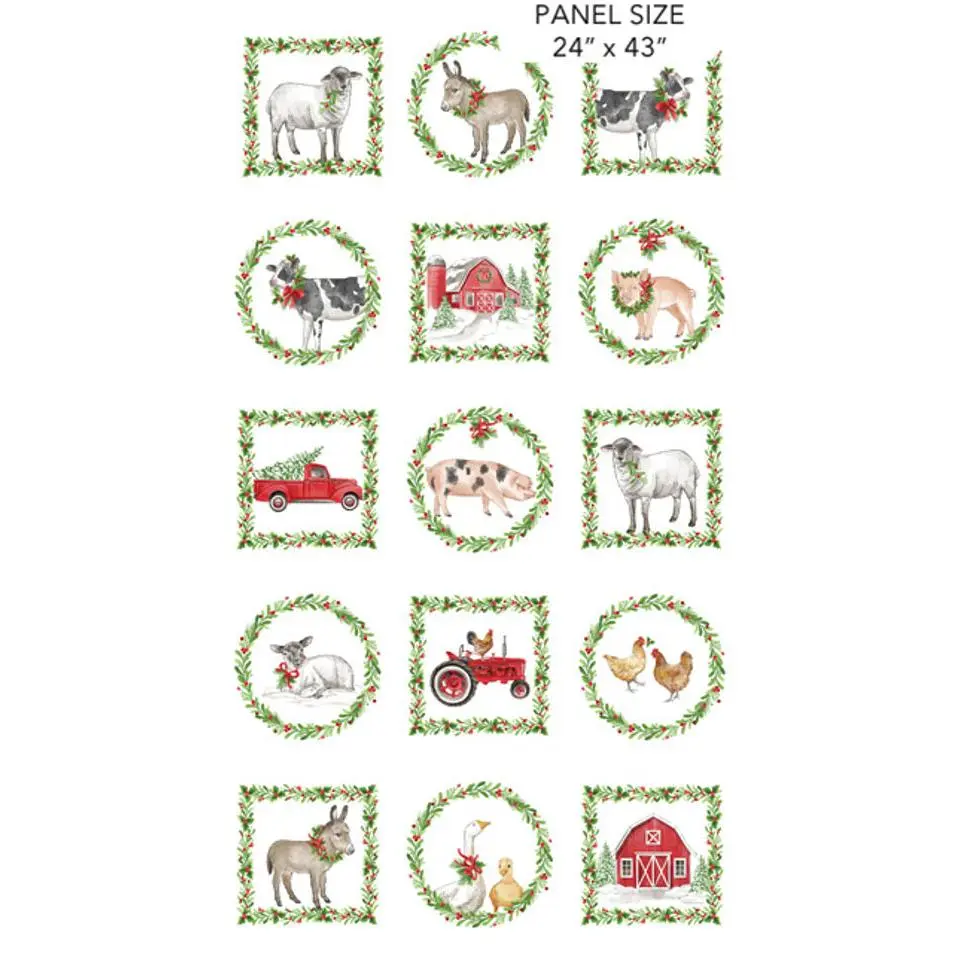 Barnyard Christmas Panel