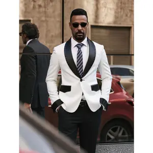 Men's Suit Shawl Lapel Tuxedo Set with Rhinestone Beading, Slim Fit Dinner Jacket & Pants for Prom, Wedding, Party