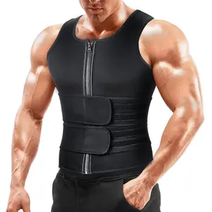 Sauna Vest Waist Trainer for Men Neoprene Sauna Suit Double Belt Body Shaper for Gym Workout Exercise Tank Top Fitness Sweat Shapewear Sportswear