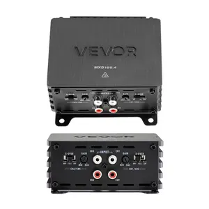 VEVOR 4 Channel Car Audio Amplifier 2 Ohm Stable Bridgeable Class D Full Range Amp Max Power 4x 110W 4 Ohm/ 4x 160W 2 Ohm for Car SUV Truck Off-Road, Aluminum, High Power