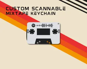 Spotify 3D Printed Mixtape Keychain - Custom Scannable Code, Eco-Friendly PLA, Customizable Colors & Shapes, Perfect for Keychains, Bags & Lanyards