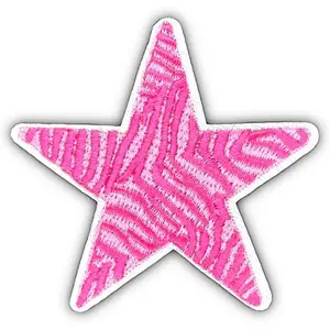 Star Iron Patches, Pink Stripe Star Jean Patches, Embroidered Appliqué, Repaired Iron Patches for Clothes, Jeans, Hats, Backpacks, Jackets. Sew Patches for Women, Girls, Boys