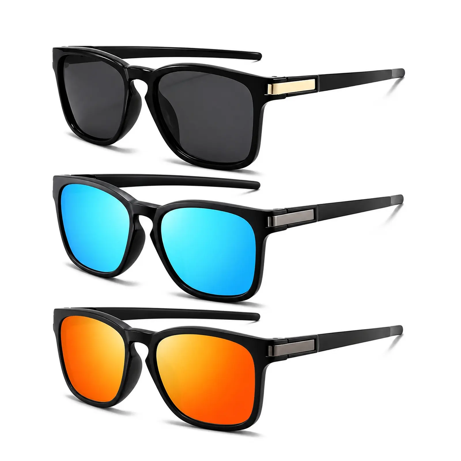 Unisex Sports Polarized Sunglasses - Ultra-Light Black Frame, Polarized Lens with Glare Reduction, Mirrored Options for Driving, Hiking
