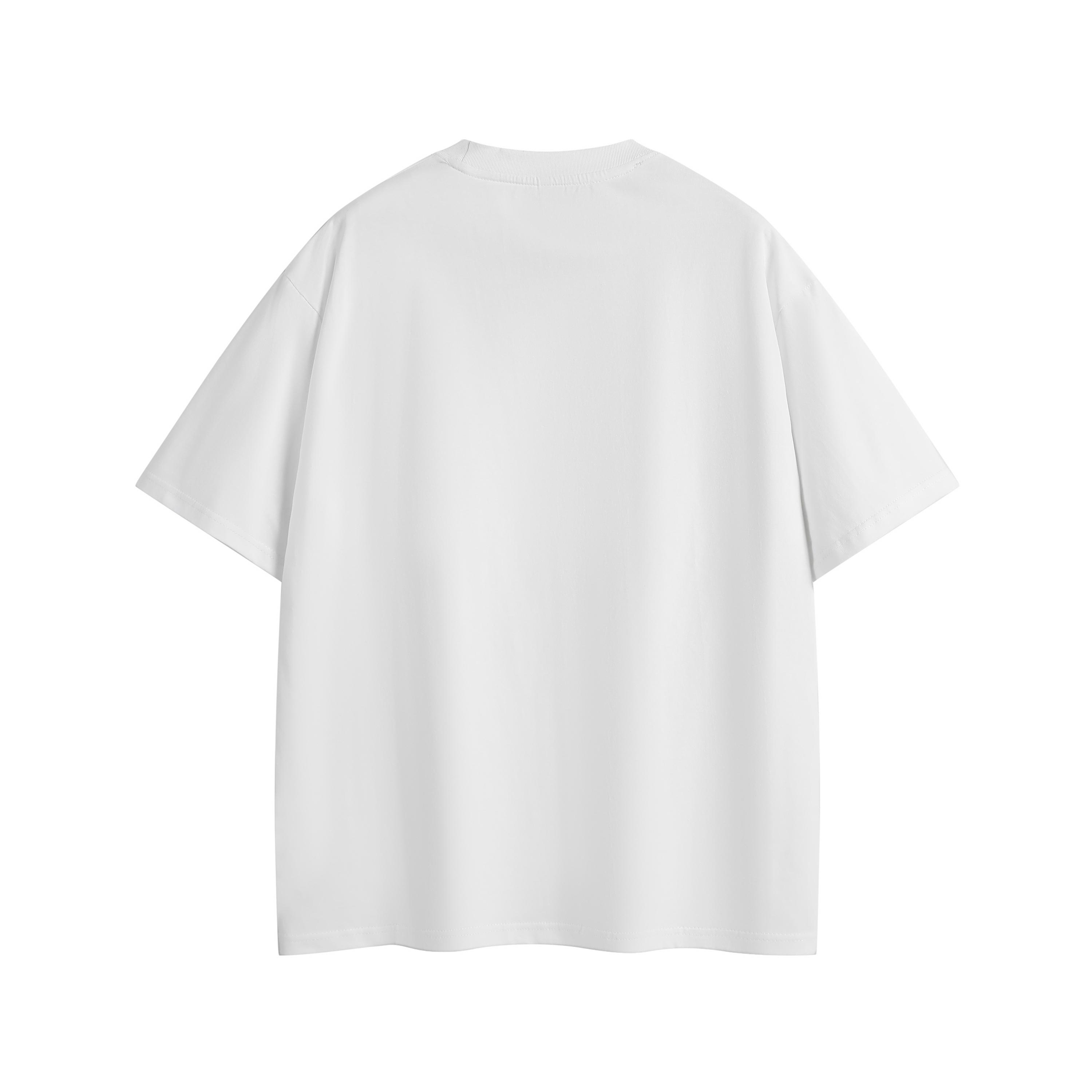 Unisex summer solid-color short-sleeve T-shirt made of pure cotton, relaxed drop-shoulder fit, moisture-wicking and breathable, skin-friendly and comfortable.