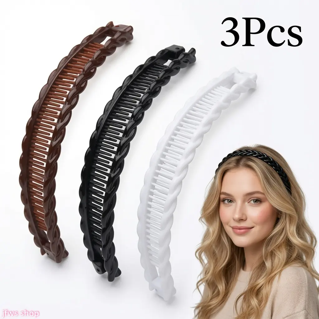 3 Pack New Korean Style Hair Pin Comb Clip Set with Wave Clips Side Combs Updo Bun Hair Fork for Women Styling Light Luxury Summer Cute Cool US Design