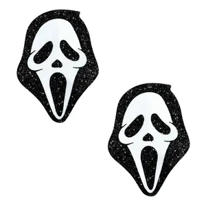 Scream Ghost Face on Black Malice Nipple Cover Pasties