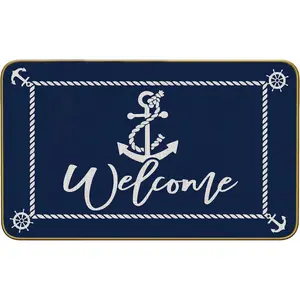 Boat Floor Mat, Welcome Mats Outdoor, Nautical Welcome Boat Doormat Door Mat Rug for Home  Entrance, Boat Ship Floor Mats for Indoor Outdoor Rug 30 x 17