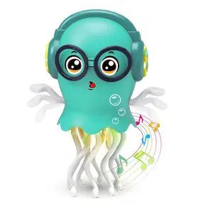 Electric Dancing Jellyfish Toy - Automatic Obstacle Avoidance, Light Effects, Unisex Interactive Play, Stress Relief Kids' Toy, Ideal Birthday Gift for Outdoor Fun