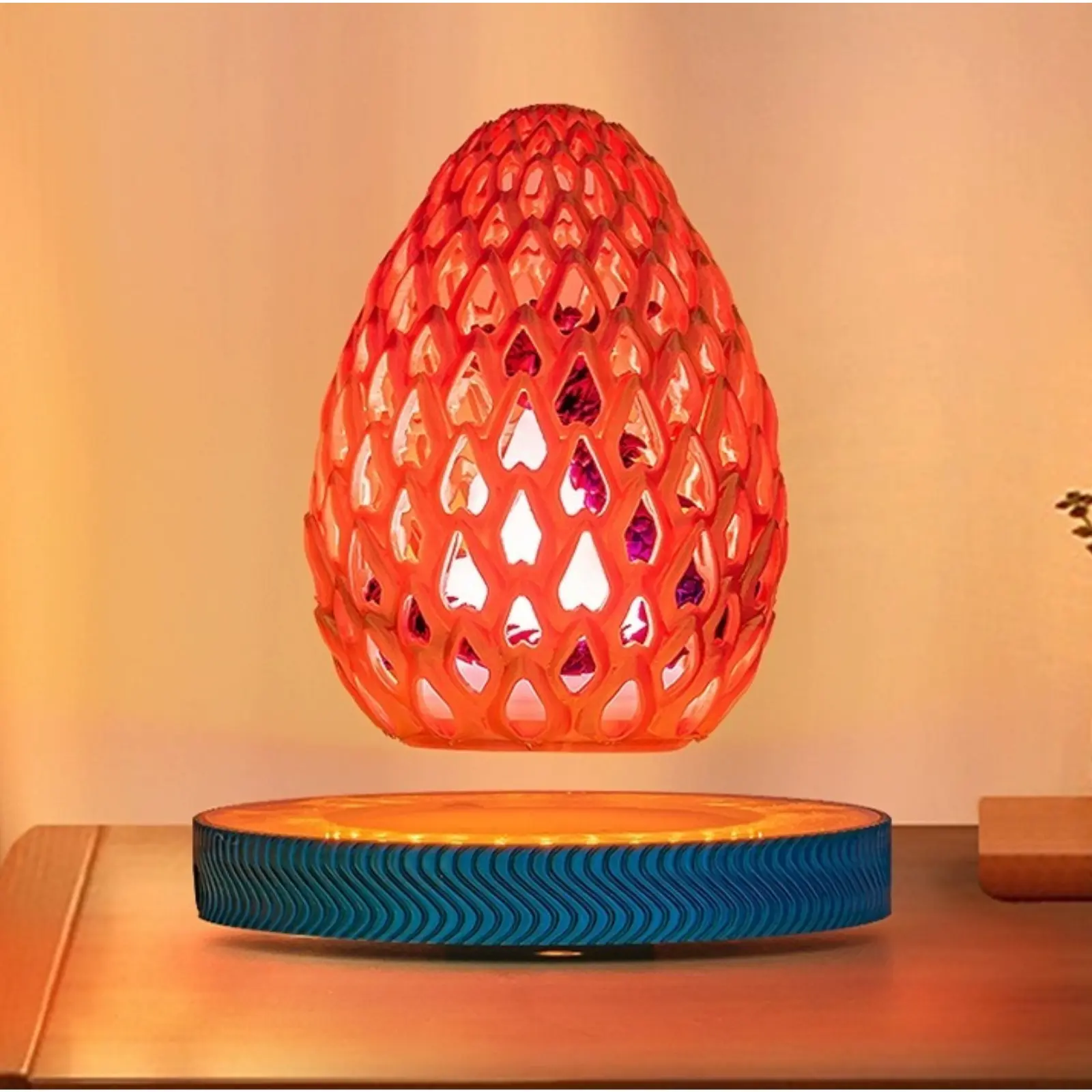Magnetic Levitation Dragon Egg Lamp - 3D Printed Flexible Dragon, LED Ambient Light, Floating Spin Indoor Desk Ornament, Unique Fantasy Gift for Christmas, Birthday