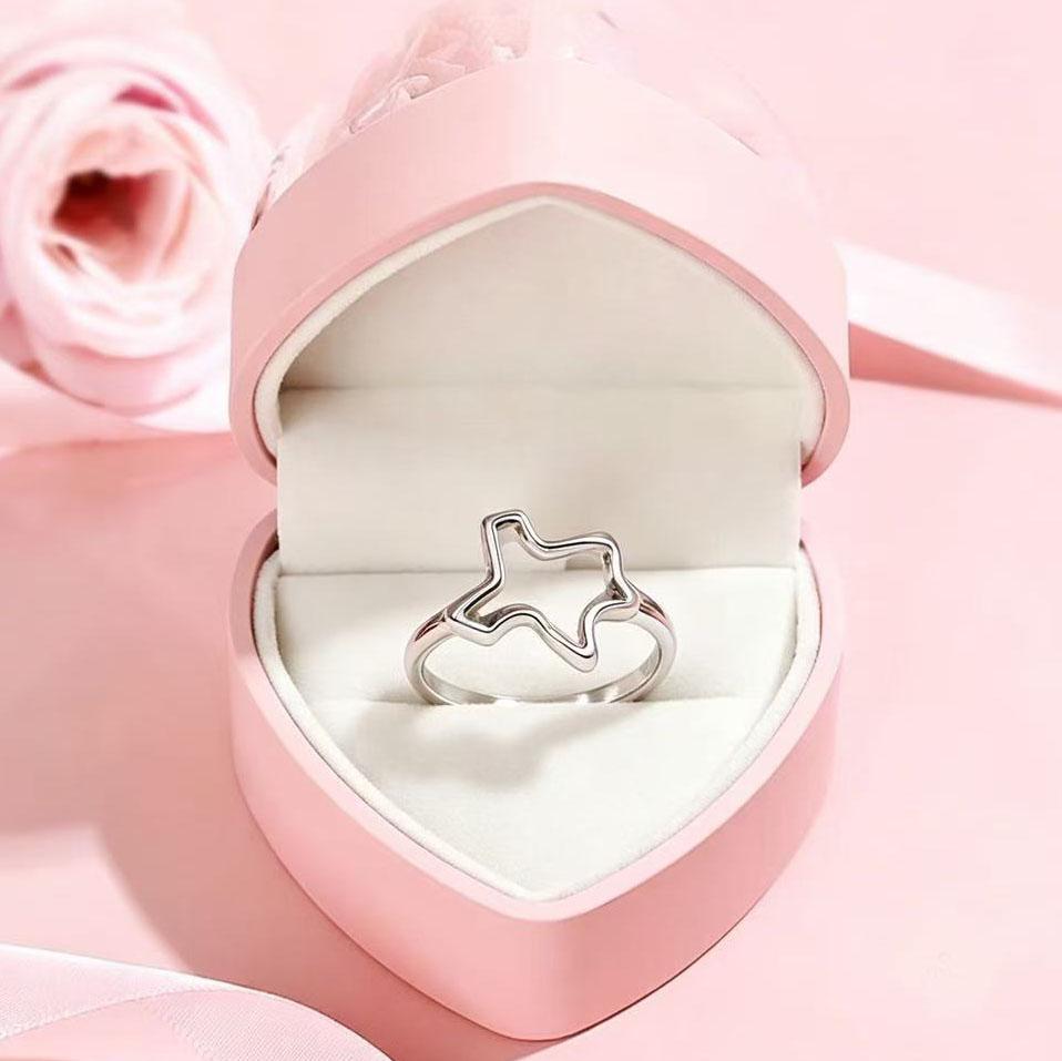 1PC Luxury Exquisite Texas Forged Silver Plated Ring, Distinctive Elegant Design Jewelry, Best Valentine Day Gift For Women, Size 6-10 Plain Color Ring Finger Rings