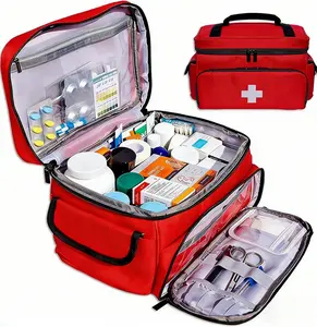 Medicine Storage Bag, Pill Bottle Organizer for Emergency, Medicine Box Empty with Medium Portable Pouch, First Aid Box for Travel and Home Storage