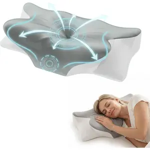Pillow for  & Sleeping,  Posture Pillow  Support, Cooling Memory ,  Contour Pillow for Side   Sleepers, Grey