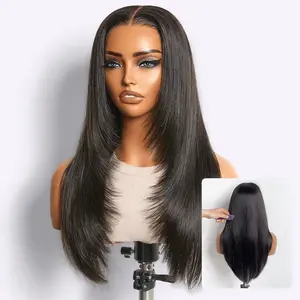 【LIVE】PreMax Super Natural Hairline Face-Framing Layered Cut Silky Straight Glueless 13x4 Frontal Lace Wig Human Hair Pre-Cut Lace