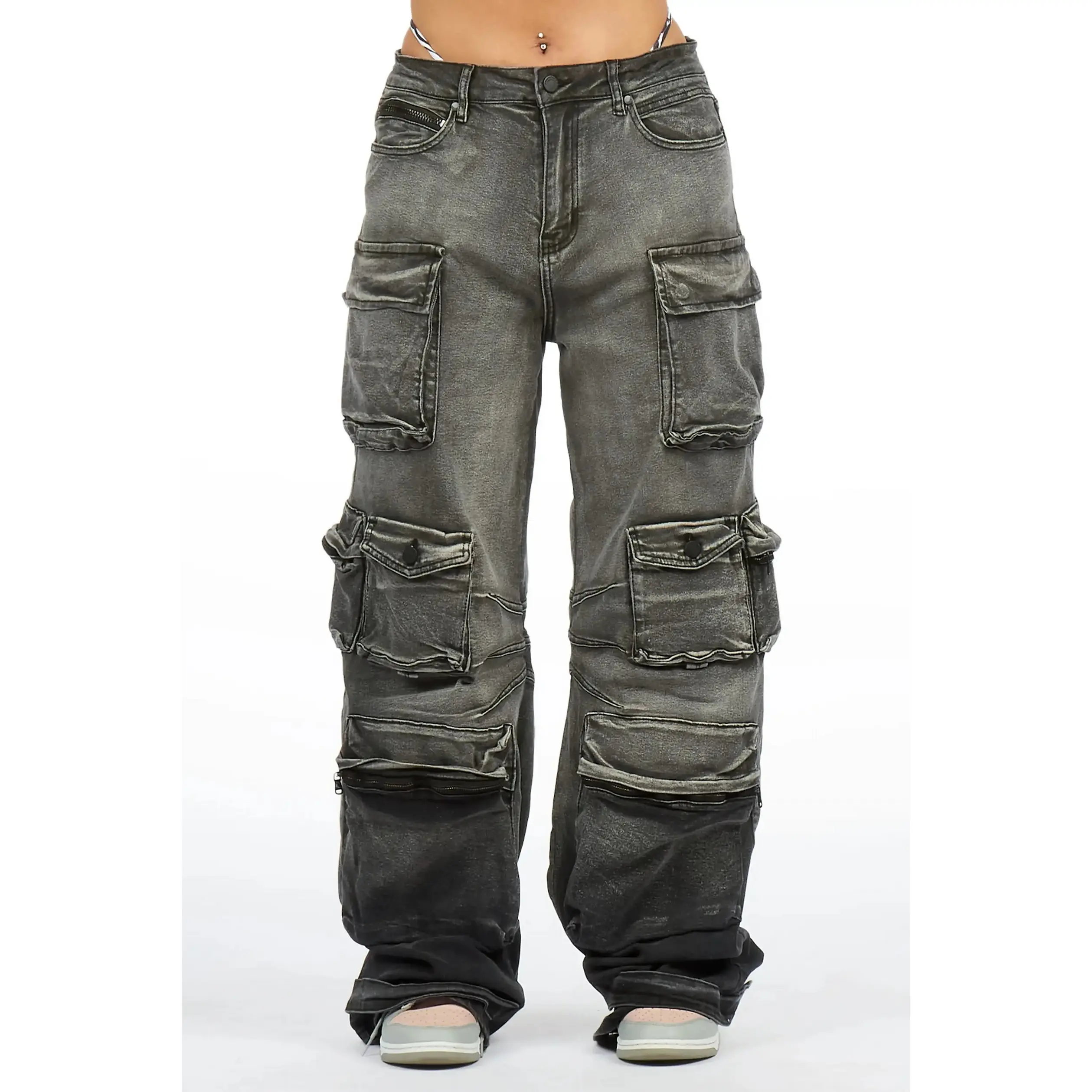 Javae Grey Wash Baggy Cargo Jean