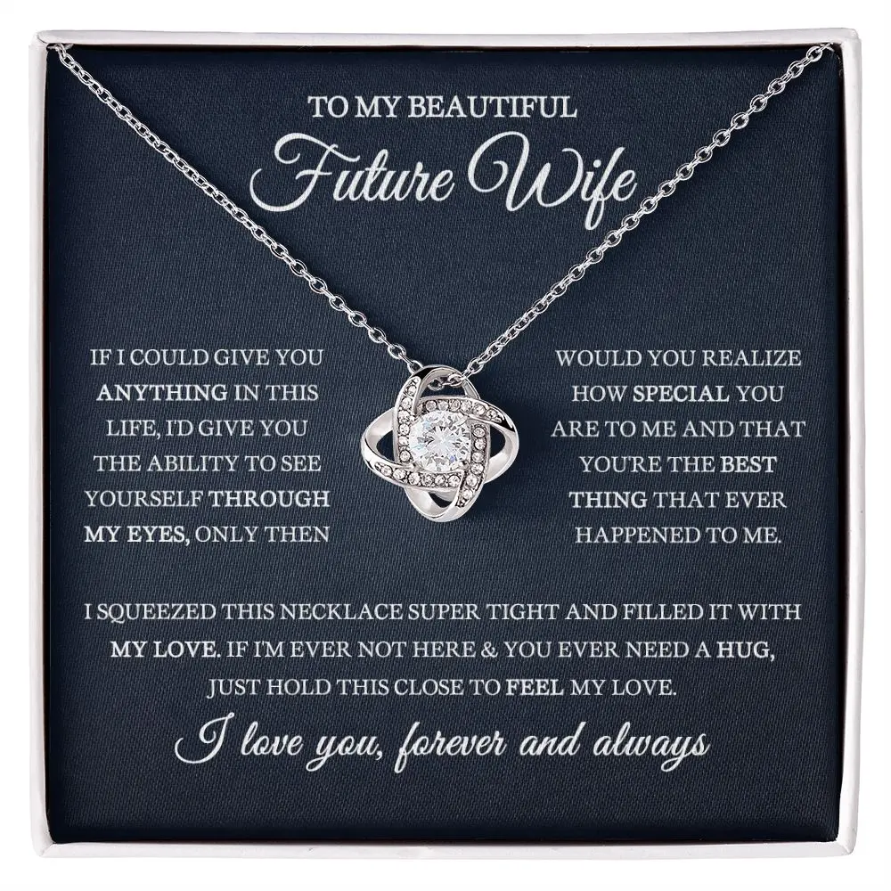 Future Wife - Love Knot Necklace, Engagement Gift For Her, Bride to be Gift, Future Mrs, Fiance Gift, Valentines Day Gift For Fiancee, Fiancee Birthday Gift