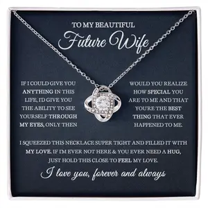 Future Wife - Love Knot Necklace, Engagement Gift For Her, Bride to be Gift, Future Mrs, Fiance Gift, Valentines Day Gift For Fiancee, Fiancee Birthday Gift