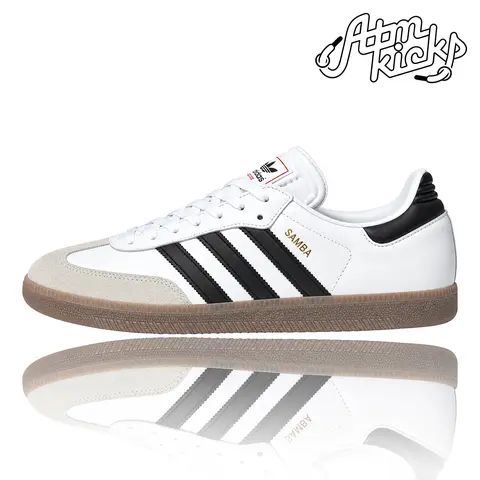 Men's adidas Samba Indoor Cloud White Core Black Vivid Red IH6001 Authentic Sneakers Shoes - Sporty Casual, Trendy Trainers, Daily Street Shoes, Comfortable Walking Fashion Gift