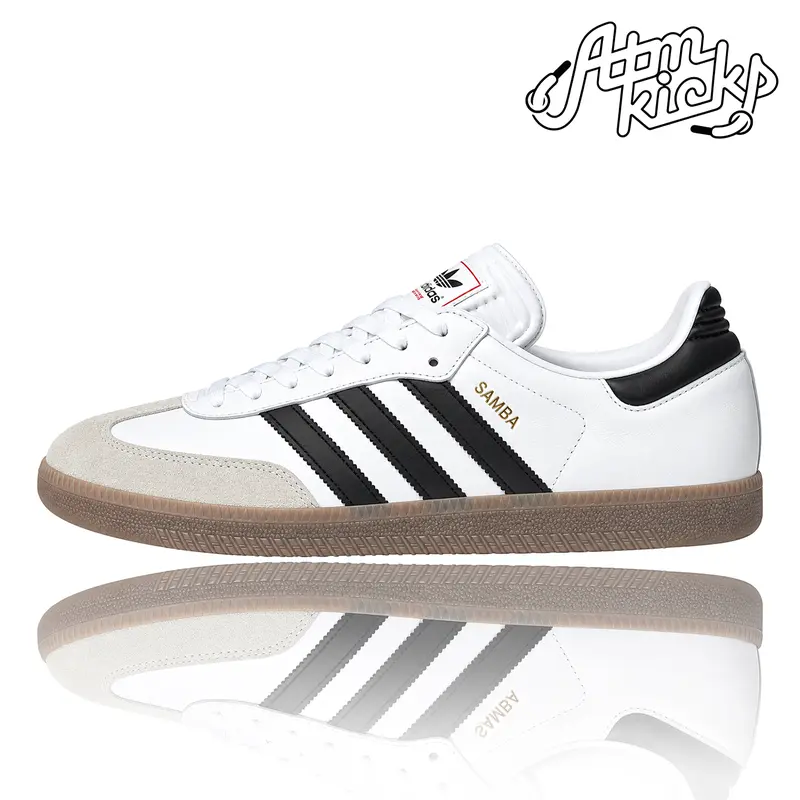 Men's adidas Samba Indoor Cloud White Core Black Vivid Red IH6001 Authentic Sneakers Shoes - Sporty Casual, Trendy Trainers, Daily Street Shoes, Comfortable Walking Fashion Gift