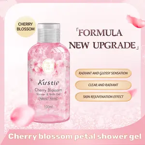 Travel Size Body Wash- Kustie -100mL-24-hour lasting fragrance -Cherry Blossom /Lavender /Rose Body Care Body Wash