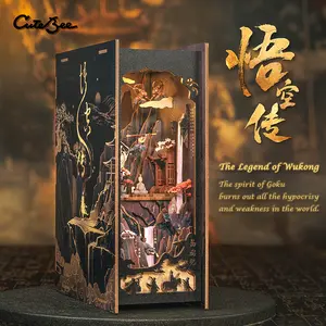 CUTEBEE DIY 3D Book Nook Kit The Legend of Wukong – Miniature Wooden Mythical House Dollhouse, Handmade Tiny House Bookshelf Decor | Holiday, Christmas and Black Friday Gift