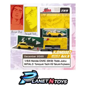 Hobby Japan 1:64 Initial D 30th Anniversary Honda CIVIC (EK9) Todojuku / INITIAL D Tomoyuki Tachi VS Takumi Fujiwara – JDM64