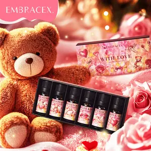 6pc/1set 10ML with Love Essential Oils, Home Aromatherapy Diffuser, Car Air Freshener, Long-Lasting Scent, Multi-Purpose Oil Set