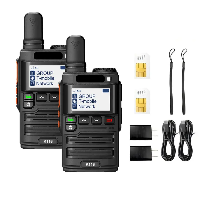 Walkie Talkies - 2pcs 4G LTE PoC Radios Walkie Talkie with SIM Card, Nationwide Long-Range PTT Radio for Logistics, Company Use