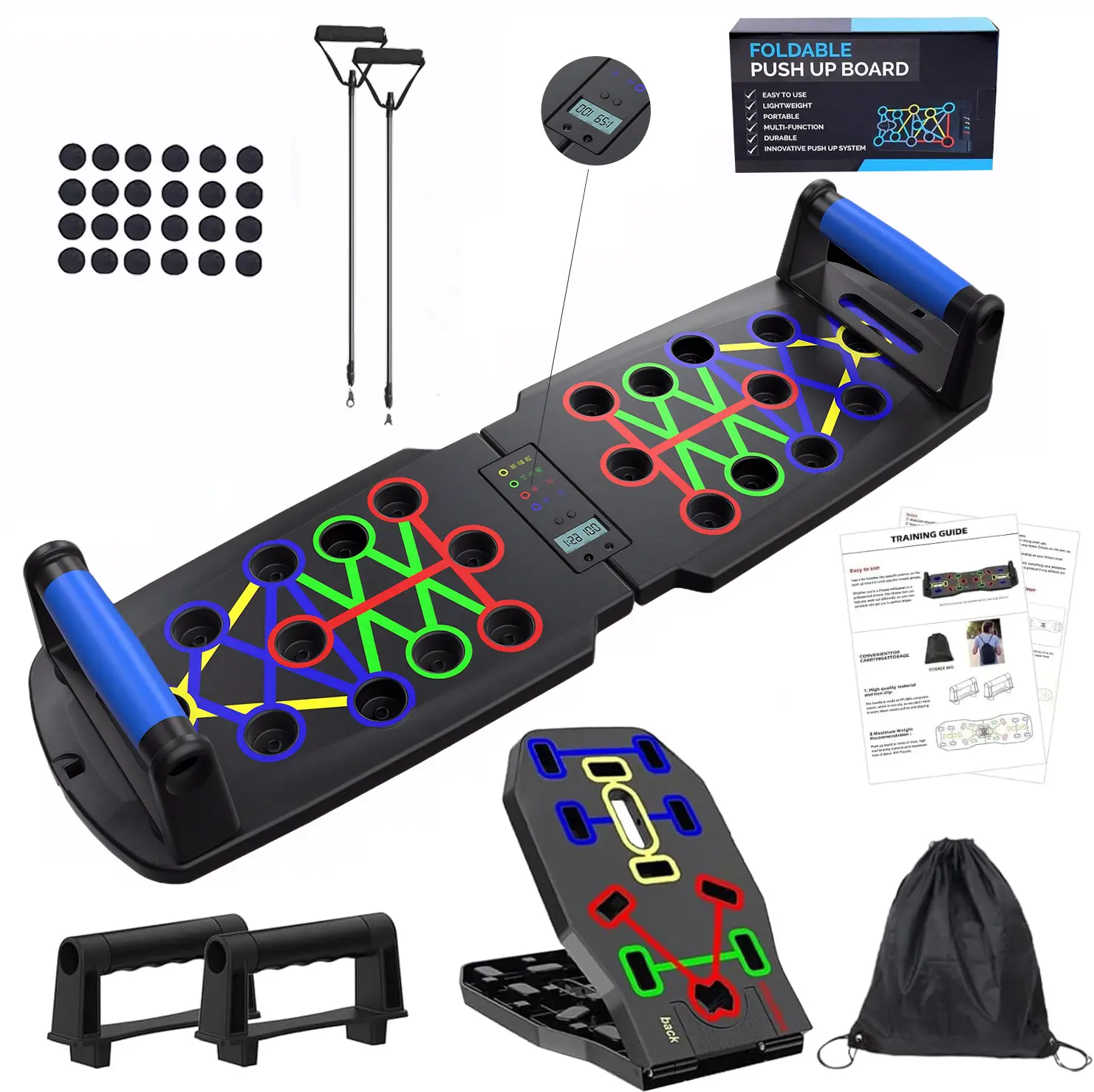 Solid Push Up Board with Automatic Smart Counter, Foldable Push Up Board, Push Up Bar at Home Gym, Professional Strength Training Equipment For Man and Women, Gift for Boyfriend arm trainer strengthen chest comfortable exercise