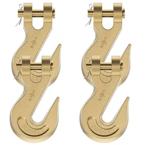 4 Pack 1/2" Grab Hooks, Heavy Duty Forged Alloy Steel G70 Chain Hooks for 1/2inch Tow Chain, 51000LBS Breaking Strength for Truck Trailer Tow Chain Transport Heavy Load