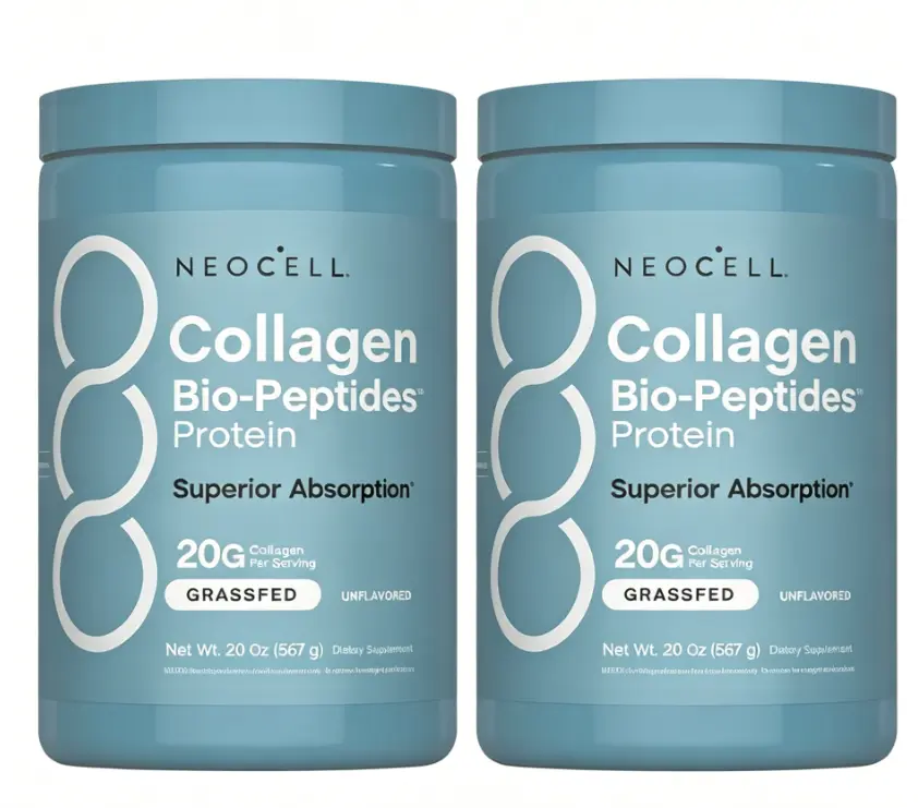 2 Bottles NeoCell Collagen Bio-Peptides Powder - 20oz - Superior Absorption - Grassfed Protein Supplement - Advanced with 18 Essential Amino Acids