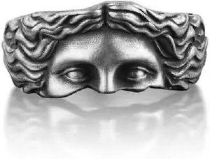 Silver Half Face Ring Venus Ring Couple Ring PartySupplies Daily Wear Opening Adjustable Waterproof