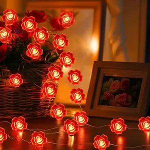 Valentines Day Decorations Lights, 10FT 30 LED Rose String Lights Battery Operated String Lights Mothers Day Decor for Indoor Outdoor Home Room Party Wedding Decorations