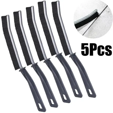 5 Piece Crevice Cleaning Brush Set，Hard Bristle Gap Brush for    Household Kitchen Tiles Bathroom Basin Window Track Groove Door Track Floor Crack Cleaning，Spring Cleaning，House Cleaning Products，Multifunctional Deep Clean Tools，Slim Brush Stain Brush