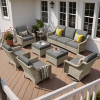 Dark Grey 8 PCS Outdoor Patio Sofa Set