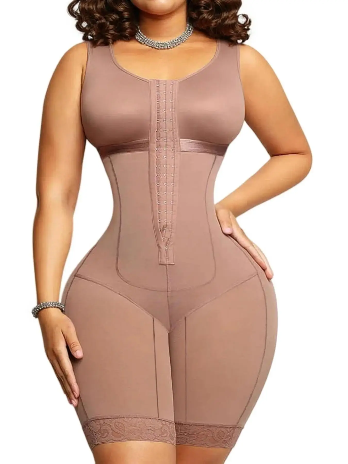 JMK 1 Count Women's Regular Fit Shapewear Romper, Fajas, Butt Lifting & Tummy Control Romper, Colombian Shapewear, Full Shapewear, Suitable for Daily