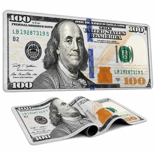 AISOON $100 Bill Design Large Gaming Mousepad - 31.5"x11.8" Waterproof PU Leather, Non-Slip Stitched-Edge Desk Protector, Gaming Accessories, Office Accessories for Home & Office Workspace