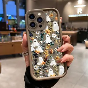 Spooky Garden Pattern Case for iPhone 16 16e 15 14 Pro Max 13 12 11 XR XS Plus Shockproof Non Slip Protection Silicone Smartphone Cover Valentine Gift For Girls and