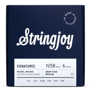 Stringjoy 11-58 Drop C Gauge Signatures - Nickel Wound Electric Guitar Strings