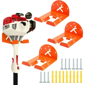 Trimmer Rack Wall Mount - Heavy Duty Wall Hanger for Grass Trimmer Garden Tools  Hedge Trimmer 3 Pack Orange