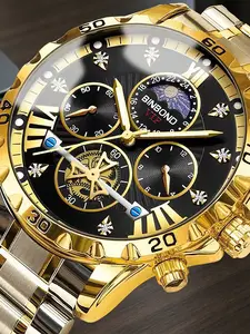 A genuine men's business student luminous waterproof flywheel high-end quartz watch Analog Quartz Watch