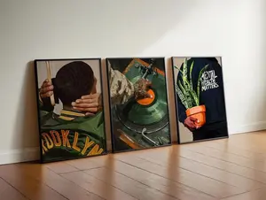 Set of 3 Masculine Wall Art; Mental Health Matter Print Poster #55129