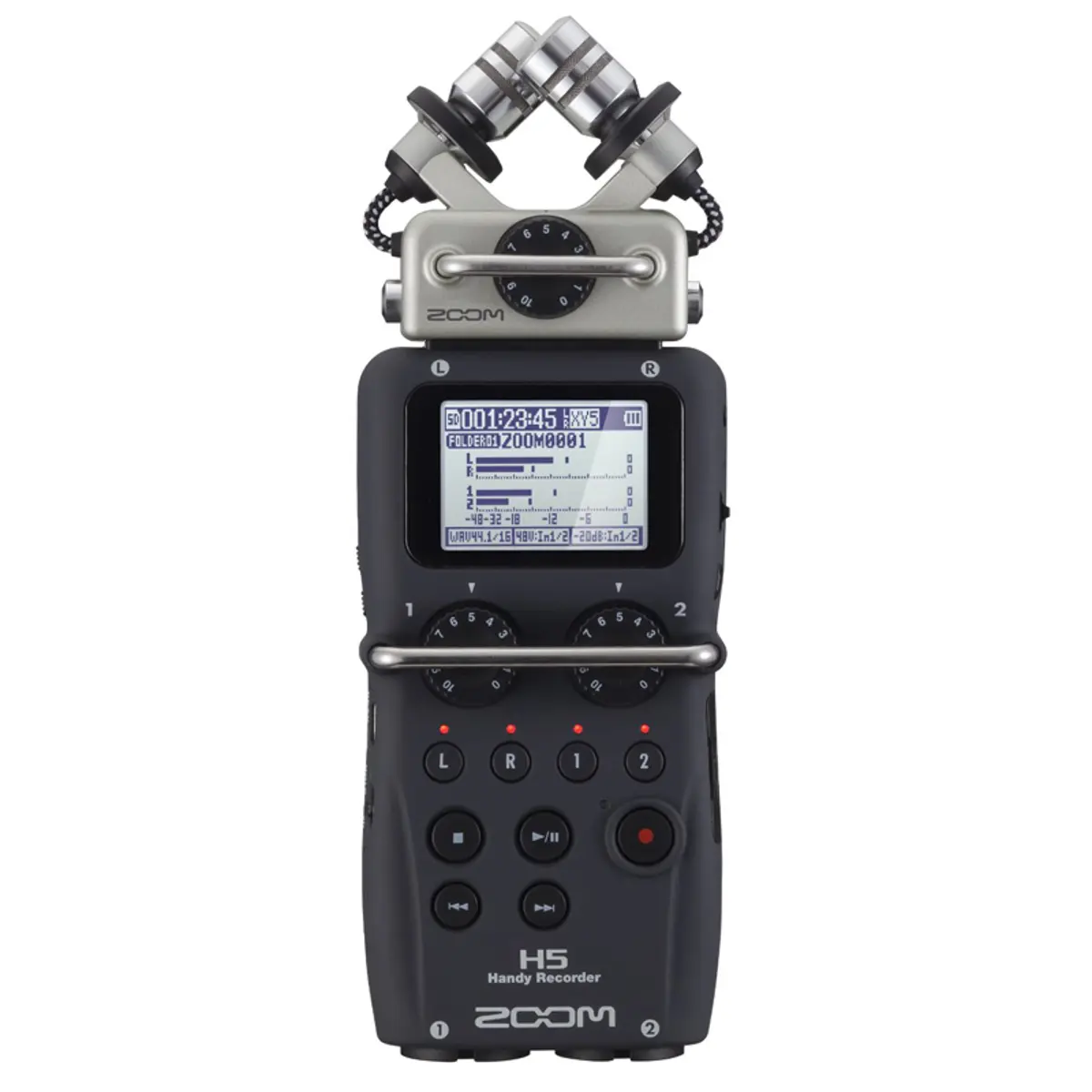 Zoom ZH5 Portable Voice Recorder with Interchangeable Microphone System, Stereo Audio Capture, Adjustable Settings, USB Adapter Port