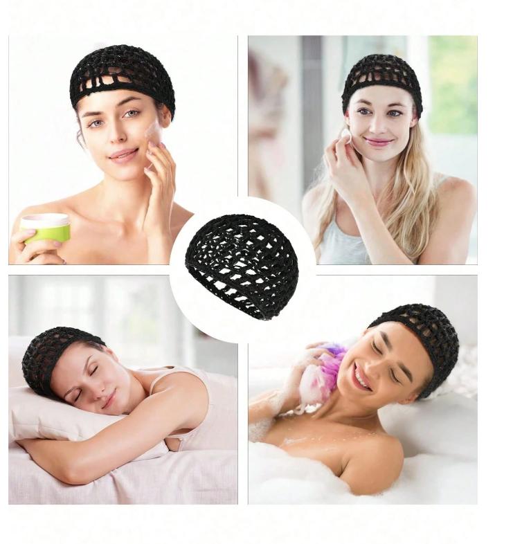 Hair Nets Cap Sleeping Hairnet Snoods Wrap Bonnets Long Straight Curl Wig Head Protector Black Mesh Wrapping Crochet Wave Cook Hats Bun Lift Strap Weaving Sew For Women Ballet