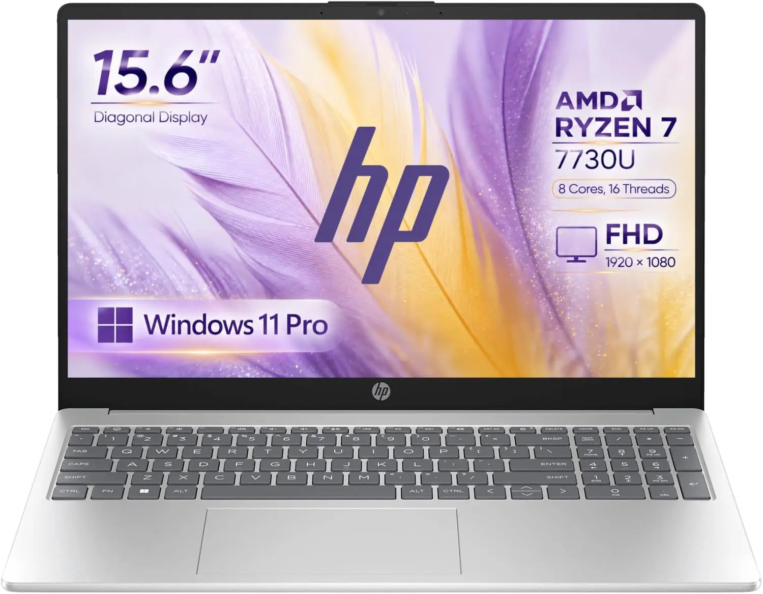 HP 15.6" FHD Business Laptop, 2026 Edition, AMD Ryzen 7 7730U (Beats Intel Core i7-1255U), 32GB RAM, 512GB SSD, Wi-Fi 6, HDMI, Windows 11