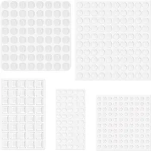 354 count  Cabinet Door Bumpers Round,Clear Rubber Bumpers,Self Adhesive Furniture Pads,Clear Adhesive Bumper Pads Surface Protection for Wall, Drawers, Picture Frames, Cupboard Door Bumpers
