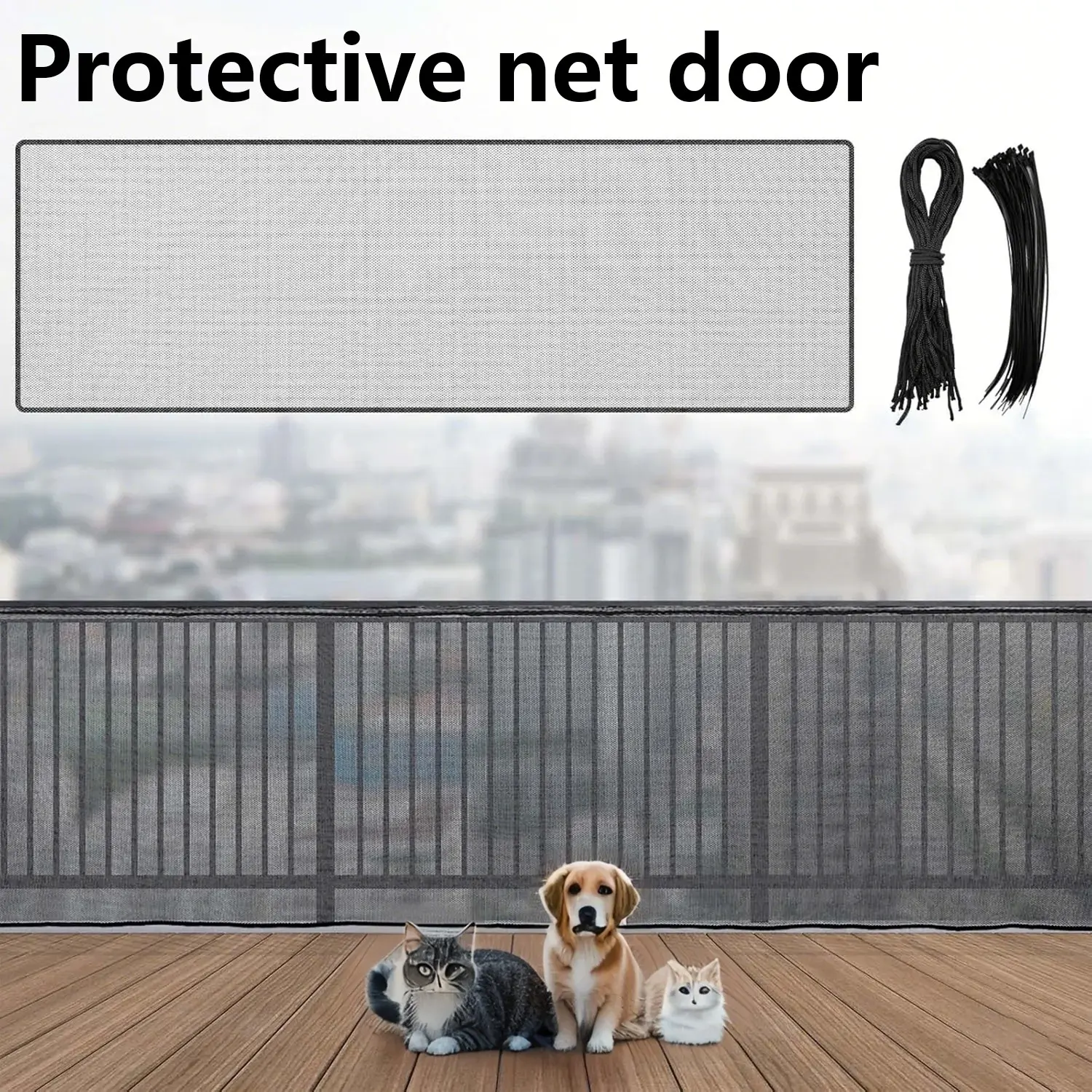 Multi-Purpose Enclosed Pet Safety Fence, Durable Thickened Cat Protection Net, Fine Mesh Dog Staircase Net, Suitable for Kittens and Puppies