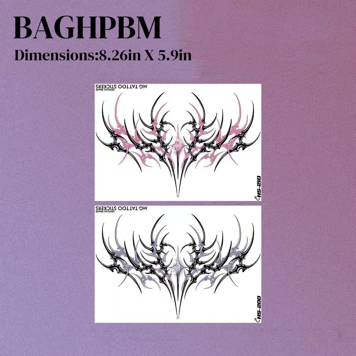 Succubus Heart: Dark-Themed Anime-Style Sexy Tattoo Stickers for the Abdomen, Thighs, and Lower Back (For Women)