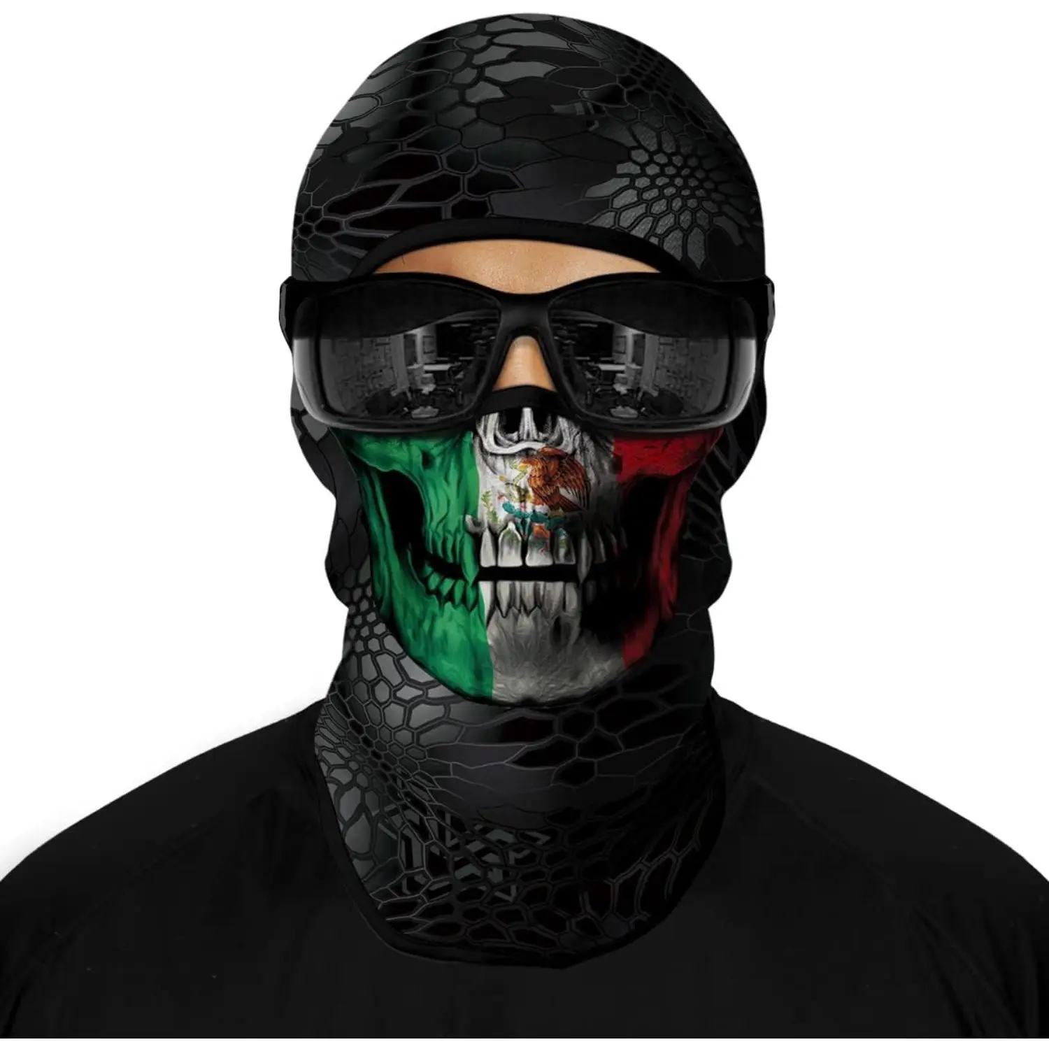 3D Skull Balaclava Full Face Mask Motorcycle Ski Mask Breathable Neck Gaiter Outdoor Face Cover for Men Women